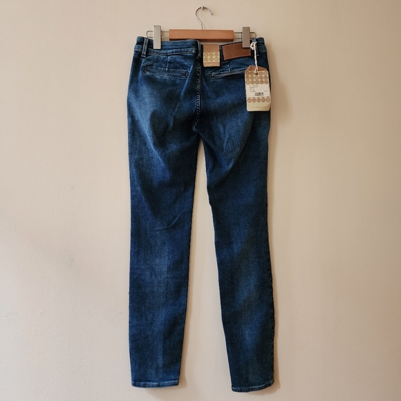 CARE LABEL jeans blue denim pants mid rise faded effect - Picture 8 of 13